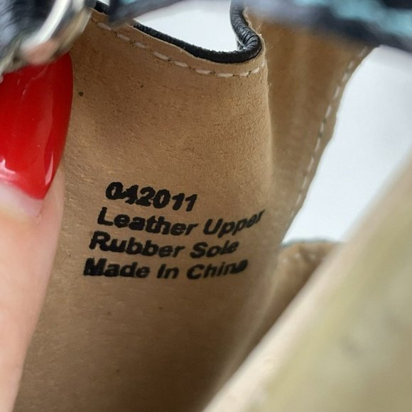 Livie And Luca Black Leather Sandals Sz 13 Comfort boys girls hook and loop - Picture 7 of 7